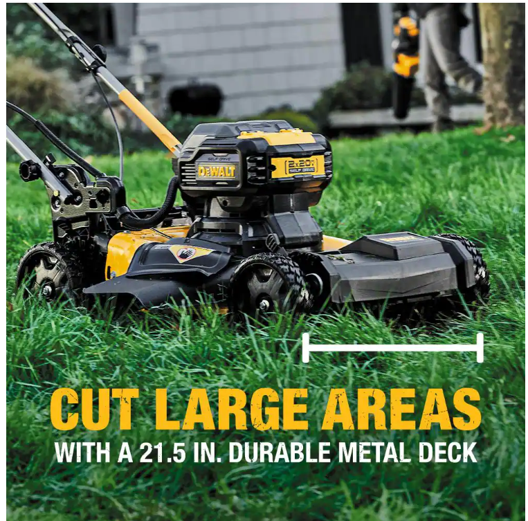 DEWALT 20V MAX 21.5 in. Battery Powered Walk Behind Self Propelled Lawn Mower with (2) 10Ah Batteries & Charger