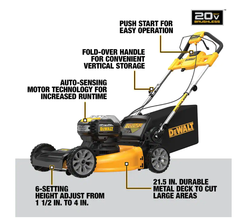 DEWALT 20V MAX 21.5 in. Battery Powered Walk Behind Self Propelled Law Mowtown Lochen Equipment